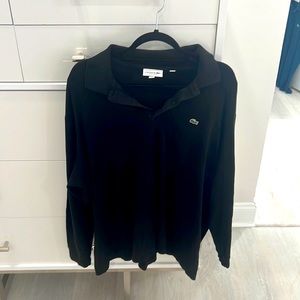 Beautiful black, long sleeve, Lacoste shirt, gently worn black